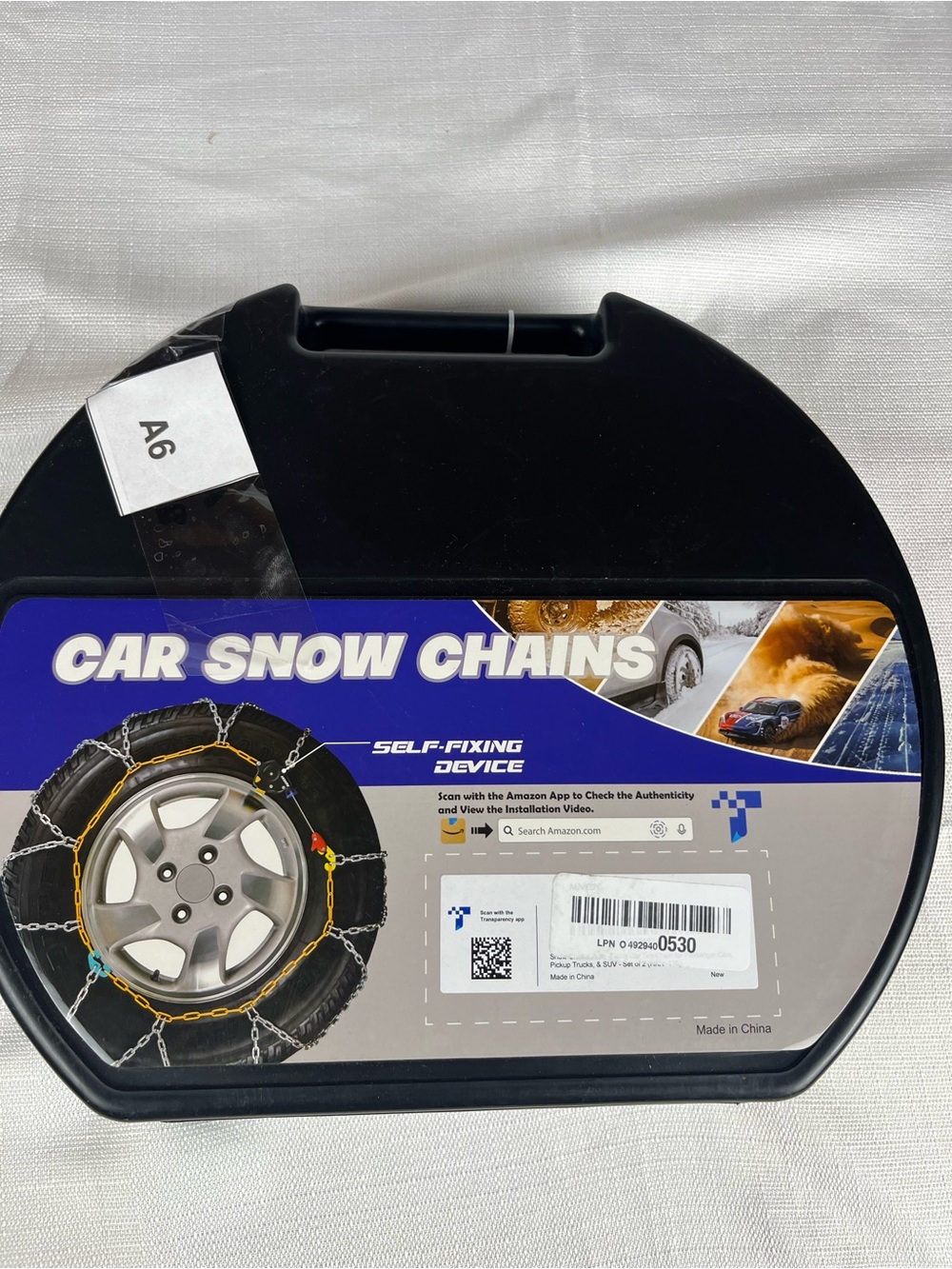 Car Snow Chains - Self-Fixing Device (Black Case)